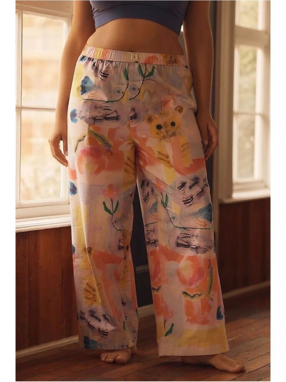 Anthropologie LyreBird The Wren Boxer Trouser Pants Printed | Size 3X NWT